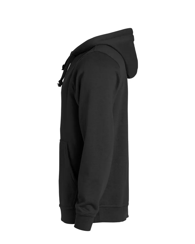 Basic Hoodie Schwarz – Seitenansicht links