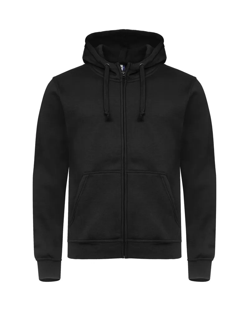 Zip Hoodie Schwarz – Vorderansicht